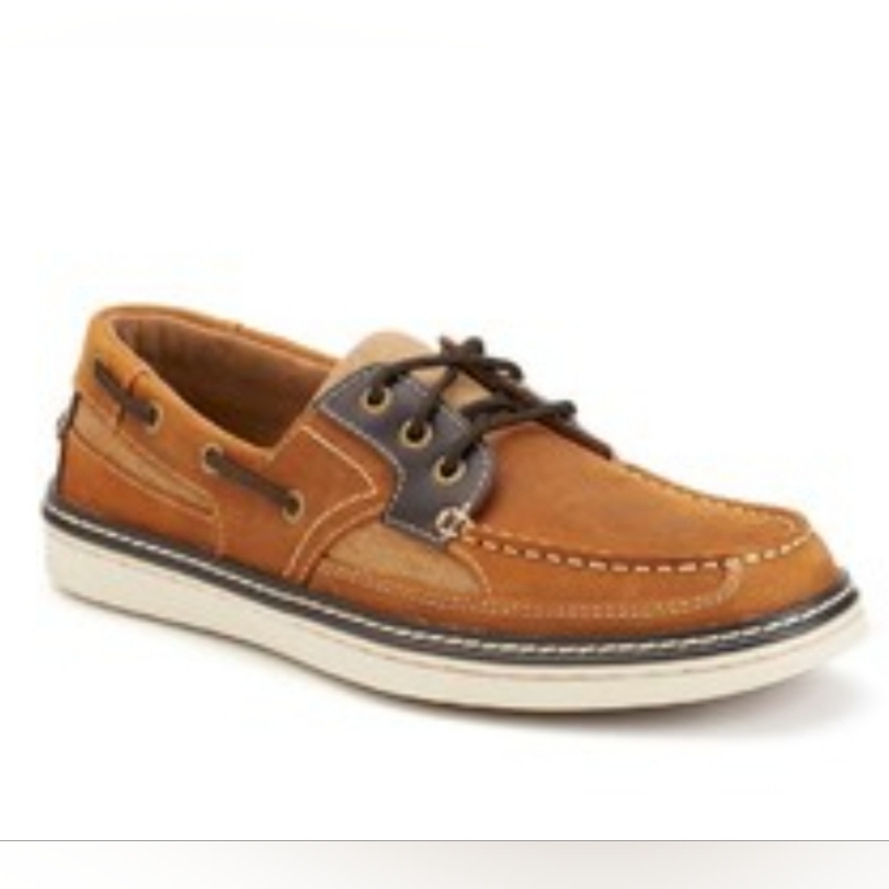 Eddie Bauer Carson Leather Boat Shoe Tan Size 10.5